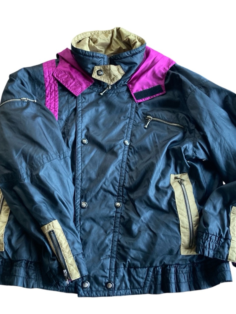 Vintage 80s Gold and Maroon Sports Jacket